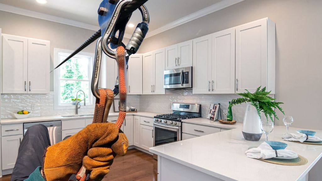 zip line into the kitchen