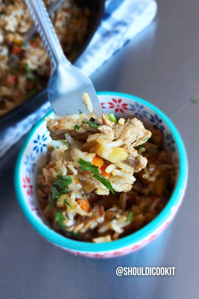 Pork Fried Rice on Fork